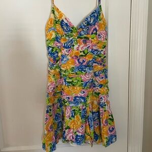 Floral print drop waist Zara dress